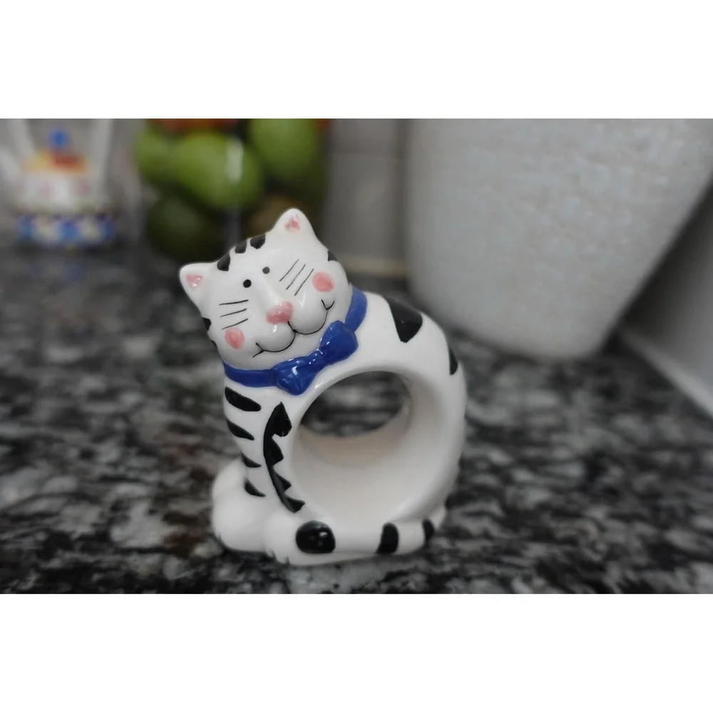 Ceramic animal figurines napkin holders set of 2‎